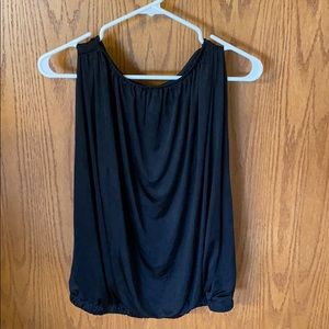 Black Sleeveless Tank Shiny